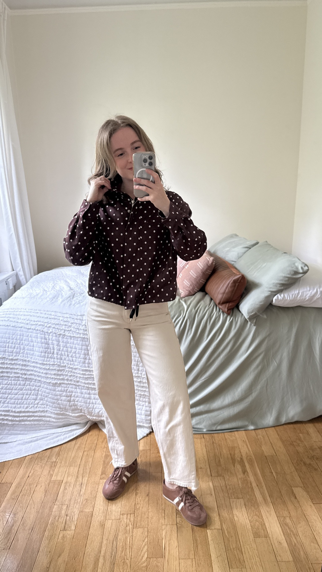 Amazon polka dot jacket outfit! $35 and so many color options! Wearing xs. Jacket is lined and soft (not snow pant swishy material)

#LTKSaleAlert