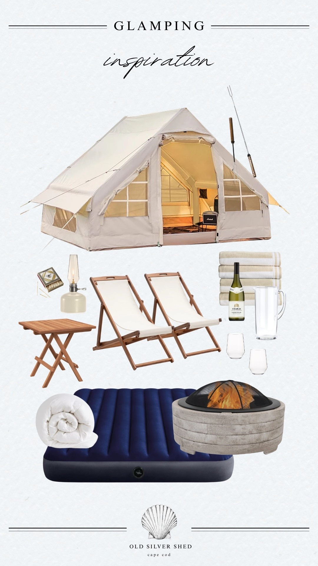 Camping season is in full swing! ⛺️ Take your experience up a notch by opting for these luxurious glamping finds. These picks would help you create an elevated outdoor event in your own backyard. From a comfy air mattress and a polyfill comforter to stemless wine glasses and an inviting fire pit, here’s what I’m loving… 

#LTKFindsUnder100 #LTKHome #LTKSeasonal