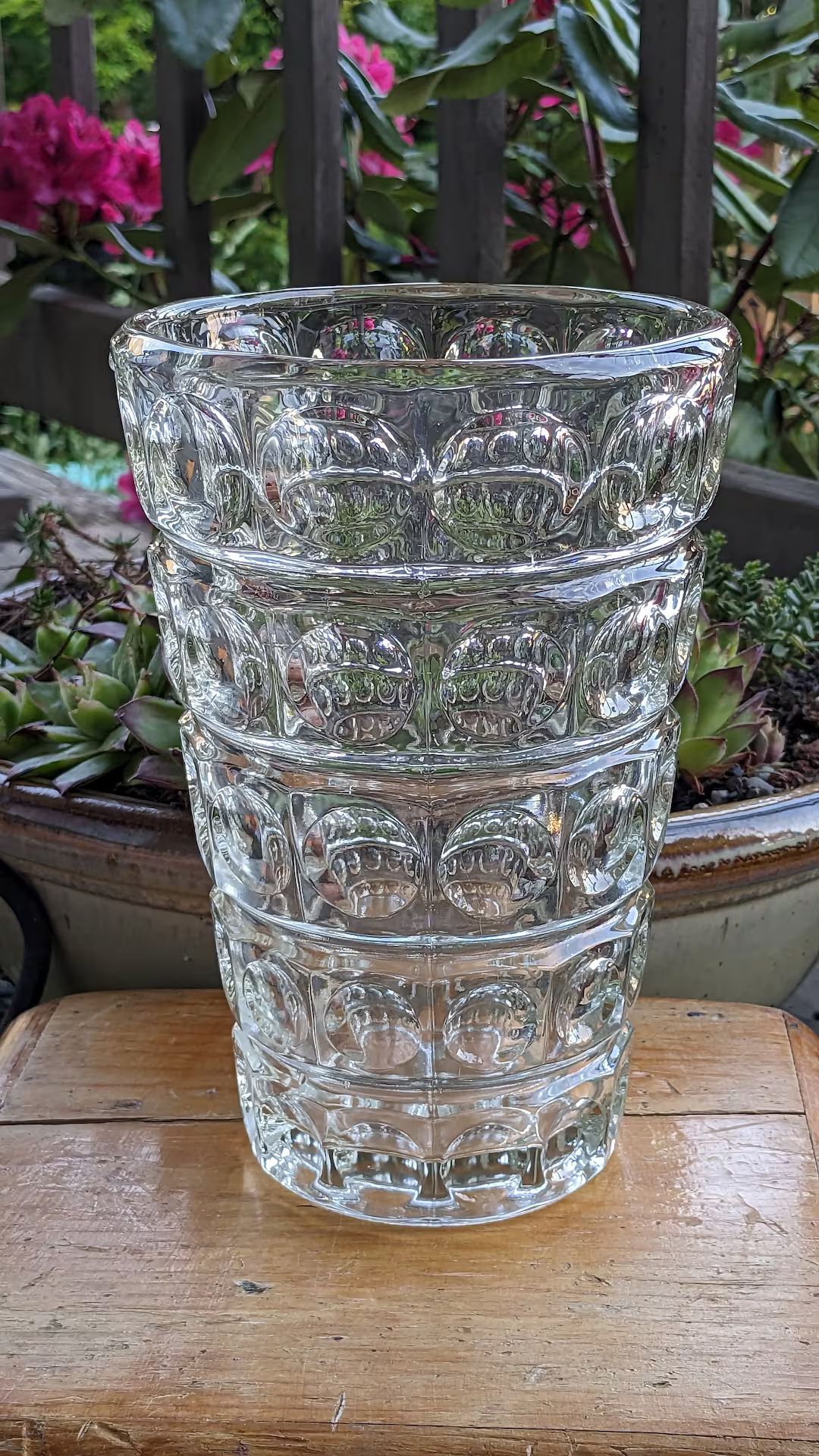 Vintage Mid Century Clear Glass Frantisek Peceny Hermanova Hut Lens Vase, Very Heavy | Etsy (US)