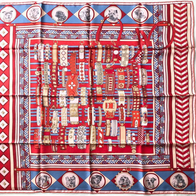 Unused w/box HERMES Carre 90 Colliers et Chiens Dogs 45in Silk Scarf 90cm Rare  | eBay | eBay US