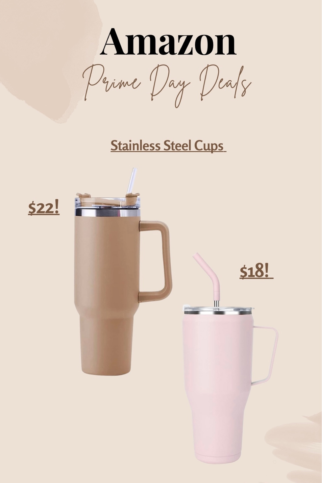 Amazon Prime Day Deals! Super cute stainless steel Tumblers 😍💕

#LTKtravel #LTKsalealert #LTKxPrimeDay
