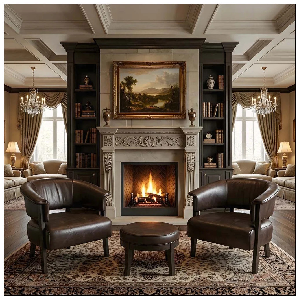 Faux Leather Wingback Accent Chairs Set of 2 with Solid Wood Legs (Set of 2) | Wayfair North America