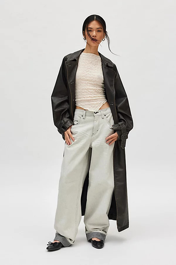 BDG Logan Turn Up Baggy Jean in Black/White, Women's at Urban Outfitters | Urban Outfitters (US and RoW)