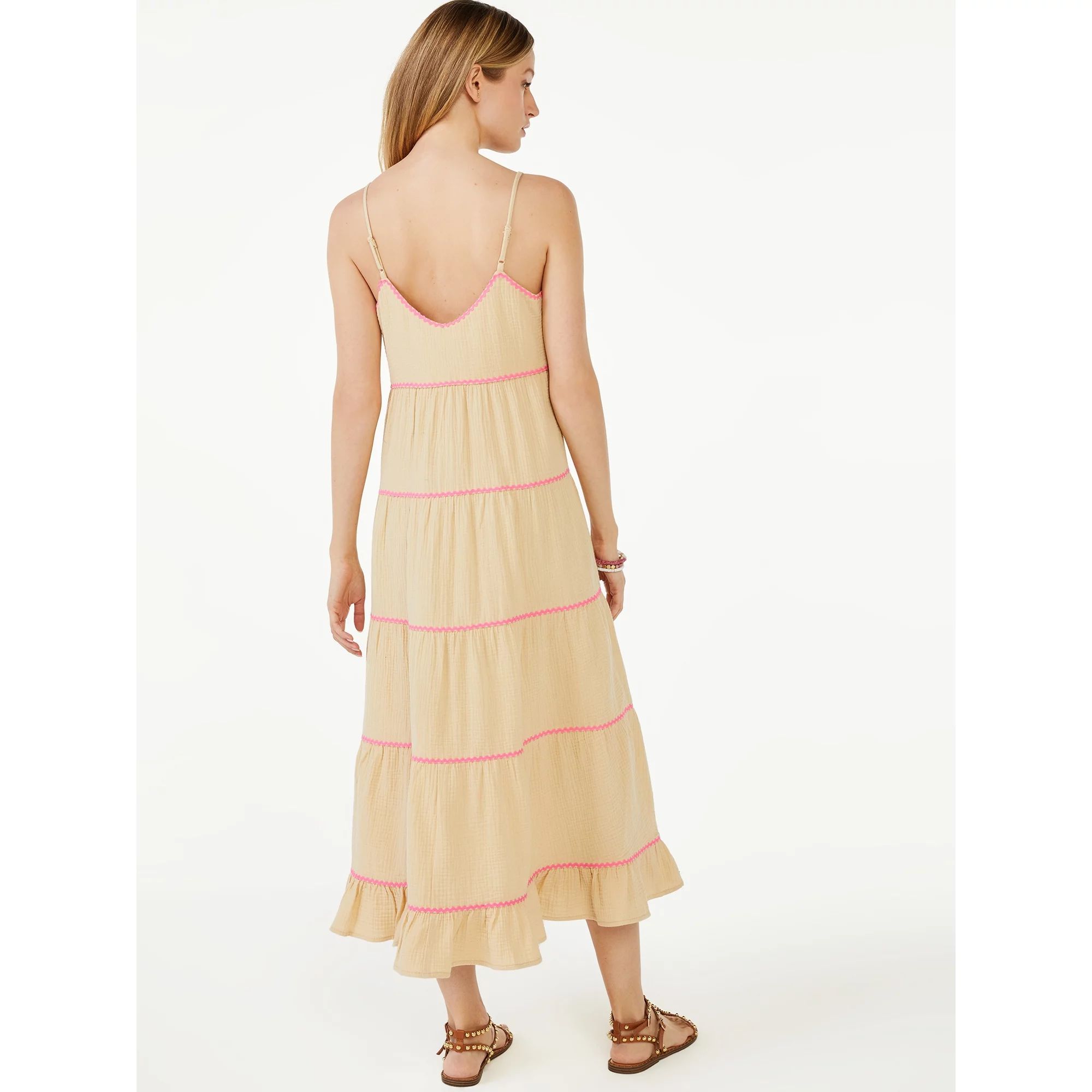 Scoop Women's Ric Rac Trim Midi Dress | Walmart (US)