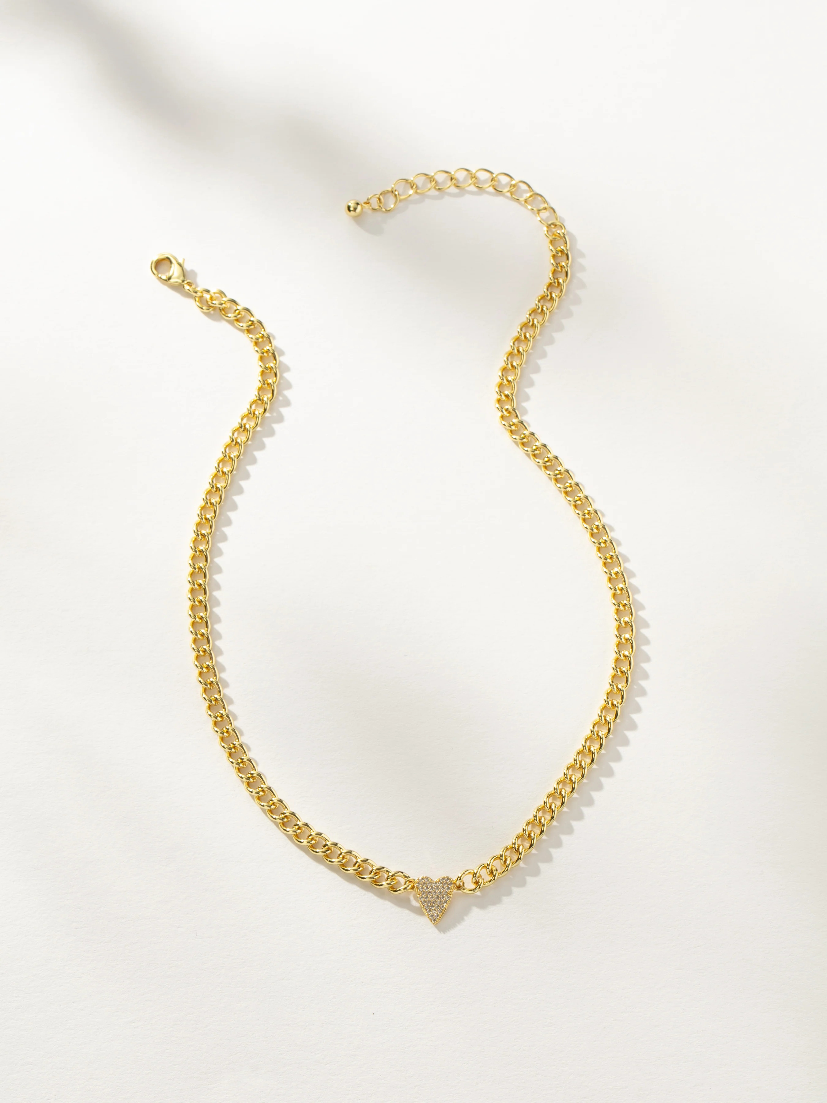 Gold Pavé Heart Necklace | Pendant + Chain Necklace | Uncommon James | Uncommon James