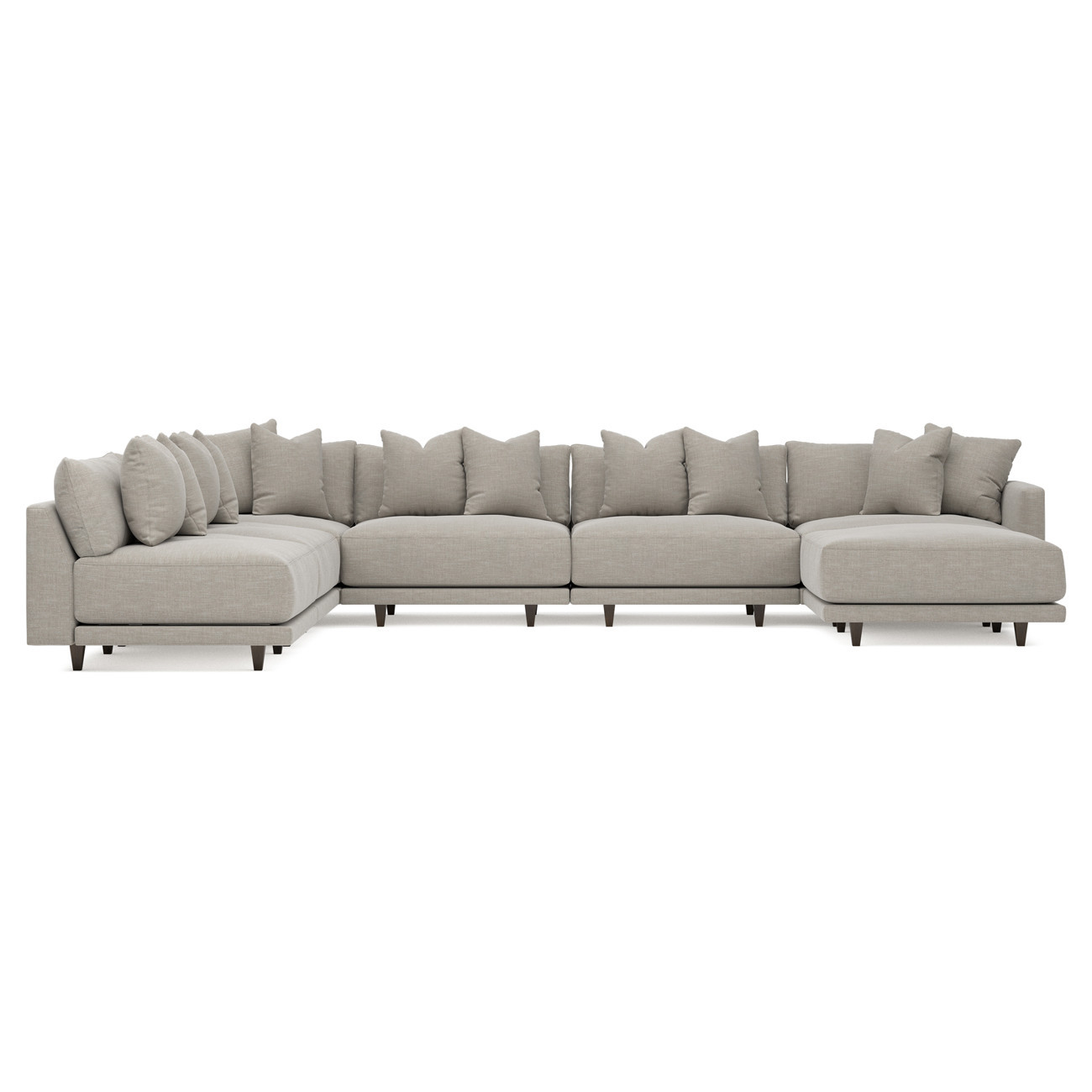 Toulouse Dove Performance Modular 7-Piece Corner Sectional With Ottoman - Right End - 171 | Kathy Kuo Home