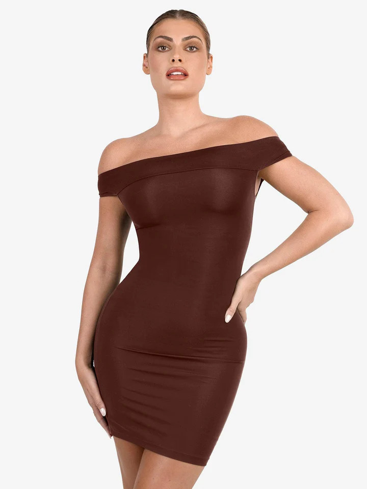 Built-In Shapewear Off Shoulder Mini Dress | Popilush | Popilush