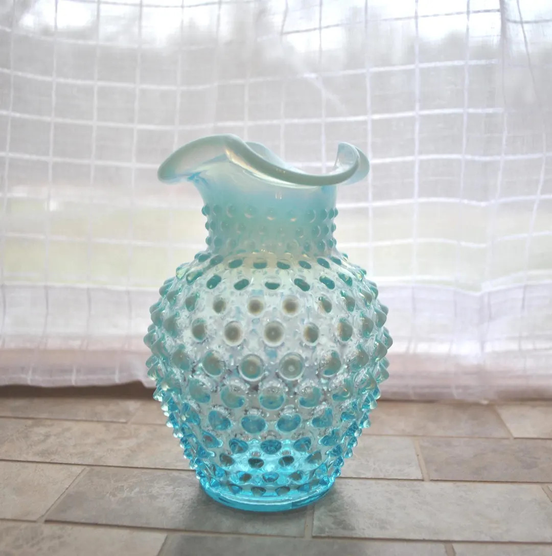Fenton Hobnail Blue Opalescent Tulip Vase | Etsy (US)