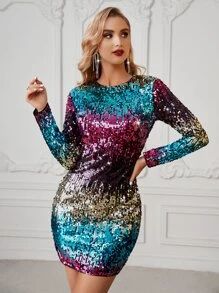 Zip Back Sequin Bodycon Dress SKU: sw2111208245205088(500+ Reviews)$25.49$24.22Join for an Exclus... | SHEIN