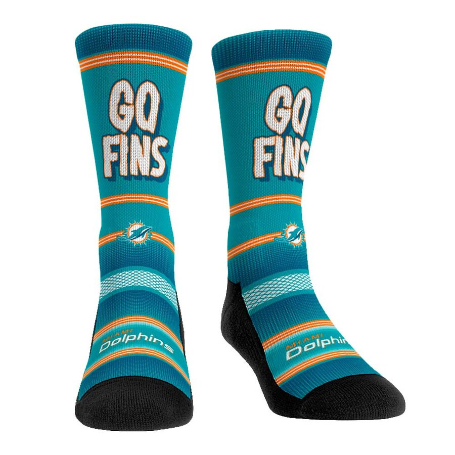 Miami Dolphins Rock Em Socks Team Slogan Crew Socks | NFL Shop