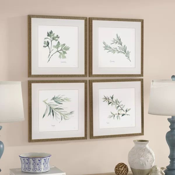 Herbs by Paschke - 4 Piece Picture Frame Graphic Art Set | Wayfair North America