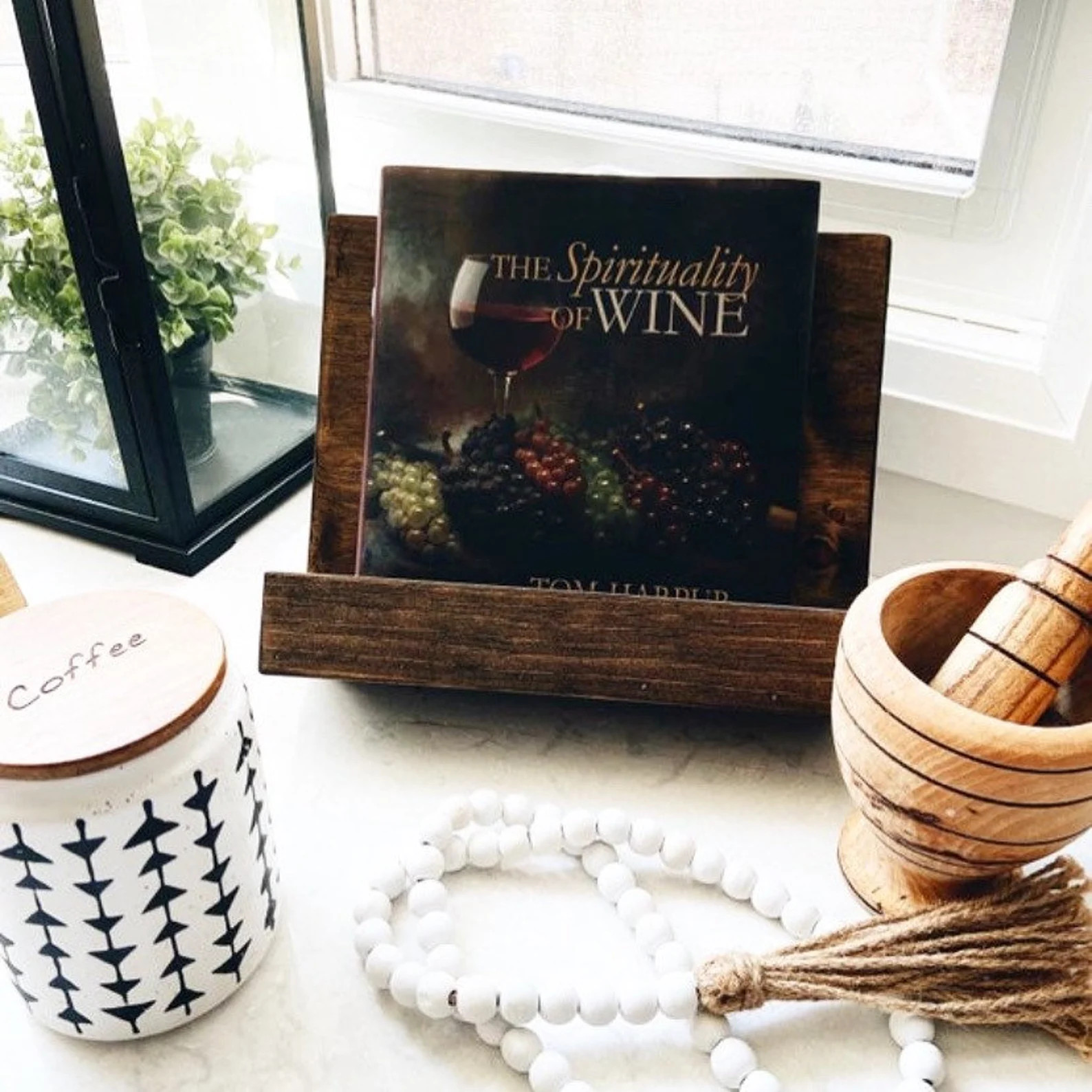 Rustic Dark Walnut Wooden Cookbook Stand Recipe Stand | Etsy Canada | Etsy (CAD)