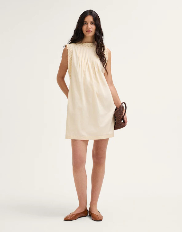 Crochet-Trim Boatneck Mini Dress | Madewell