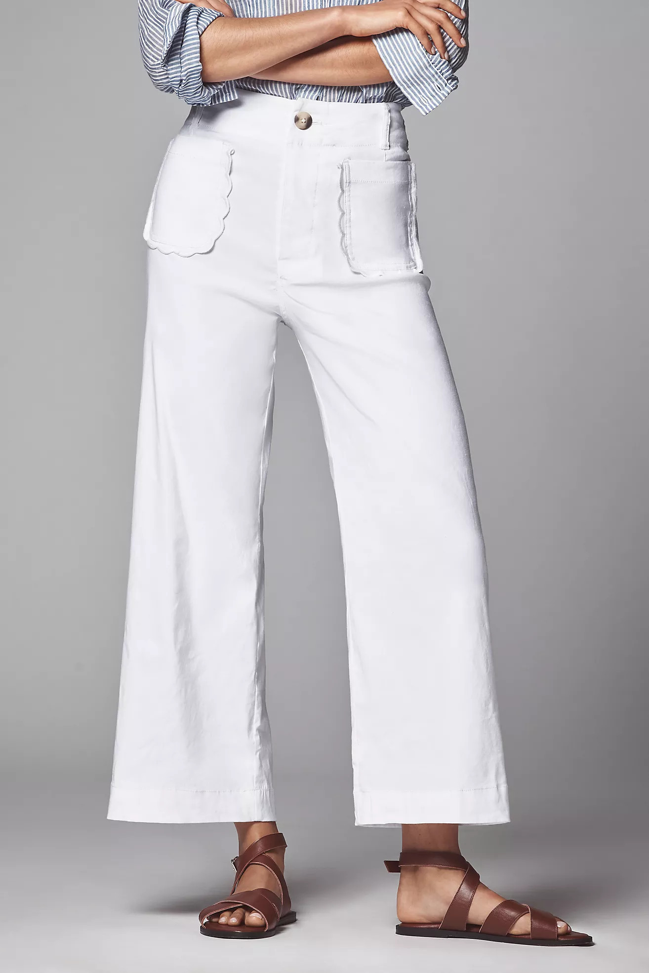 The Colette Scallop-Pocket Cropped Wide-Leg Pants by Maeve: Magic Fabric Edition | Anthropologie (US)