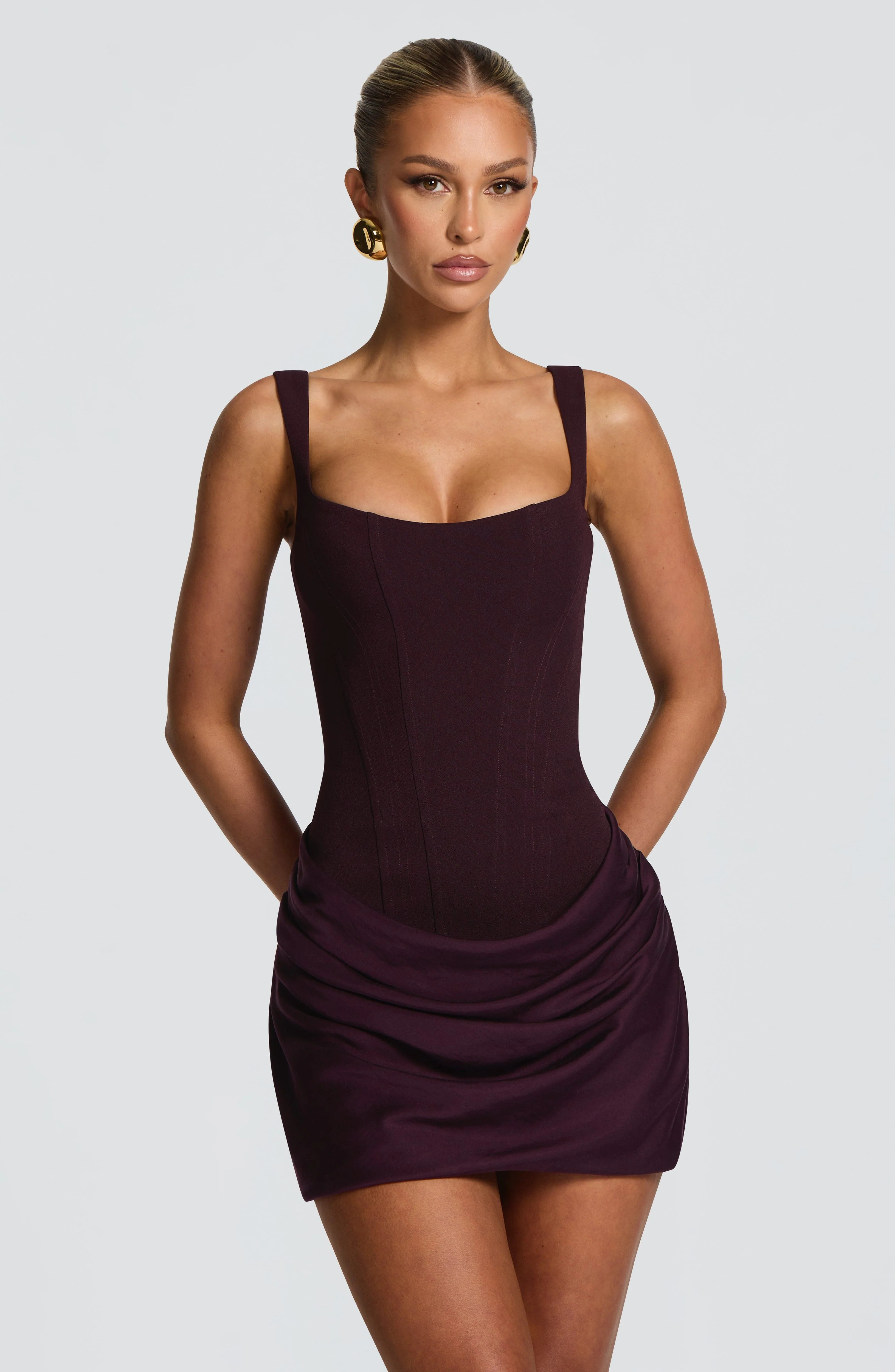 Cornelia Mini Dress - Plum | Babyboo (global)