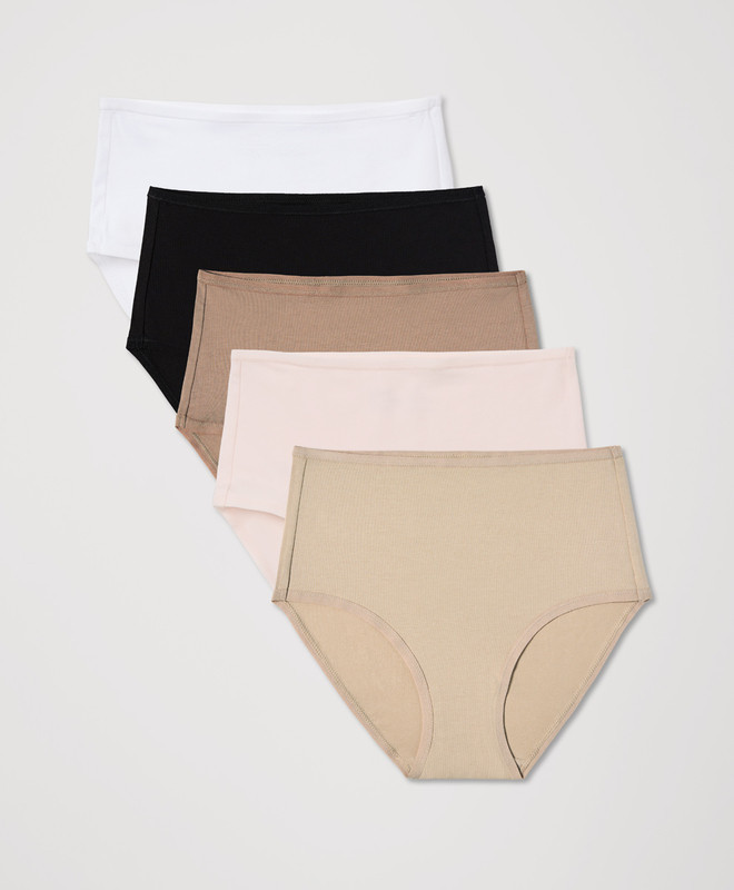Women’s Everyday High Rise Brief 5-pack made with Organic Cotton | Pact | Pact Apparel