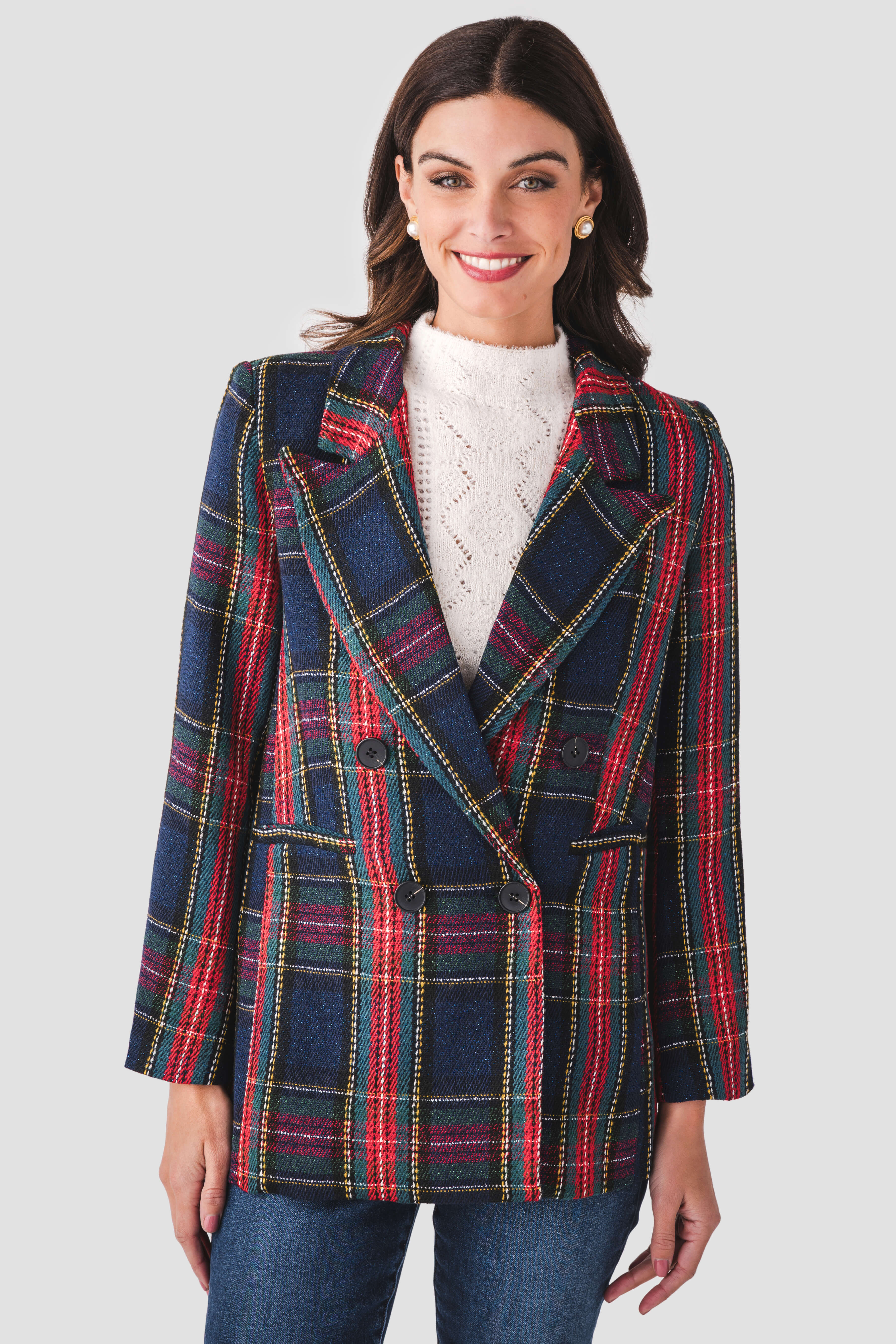 Fore Collection Tartan Plaid Blazer | Social Threads