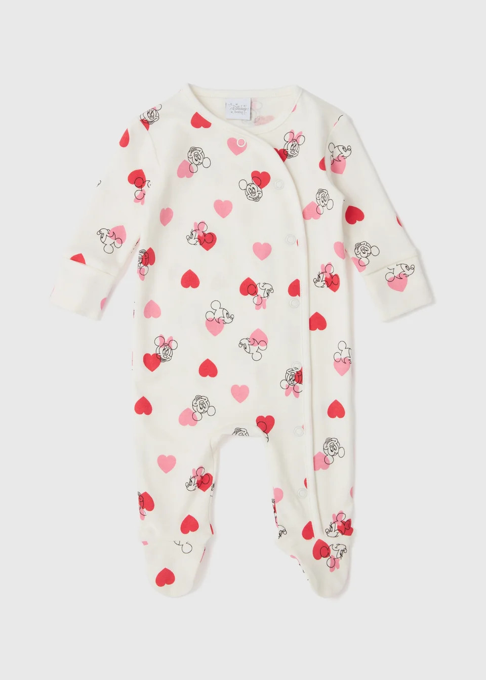 Disney Minnie & Mickey Mouse Baby White Sleepsuit (Newborn-12mths) - Newborn | Matalan (UK)