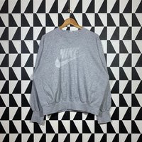 Vintage 90S Nike Sweatshirt Crewneck Sweater Printed Logo Grey Color Men's Xl | Etsy (US)