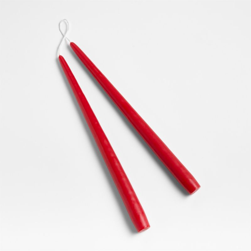 Dipped Red Christmas Taper Candles, Set of 2 + Reviews | Crate & Barrel | Crate & Barrel