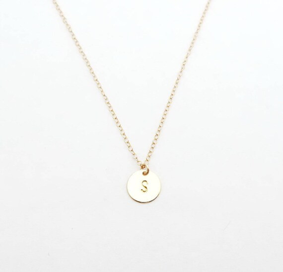 Personalized Gold Filled Bridesmaid Initial Necklace, Gold Filled Initial Bridesmaid Gift Necklac... | Etsy (US)