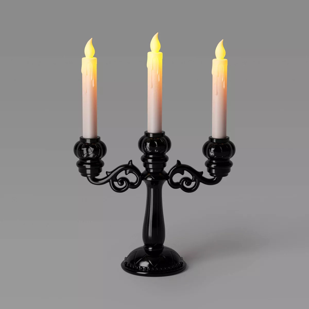 16"x10" Halloween Plastic Flameless Lit Candelabra Black - Hyde & EEK! Boutique™ | Target