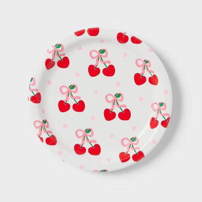 20ct Valentine's Day Cherry Hearts Snack Plates- Spritz™ | Target