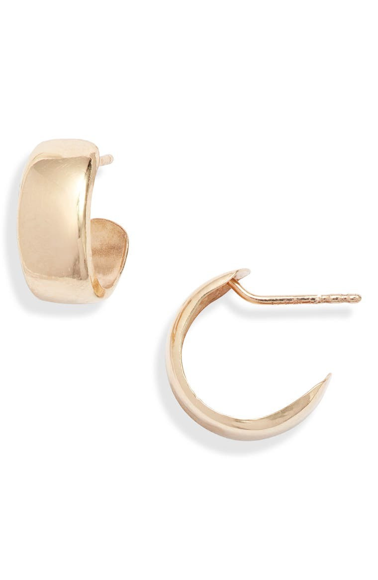 14K Gold Small Flat Wide Hoop Earrings | Nordstrom