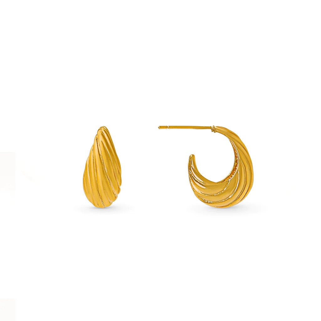 Tapered Dome Twist Hoop Earrings | Orelia