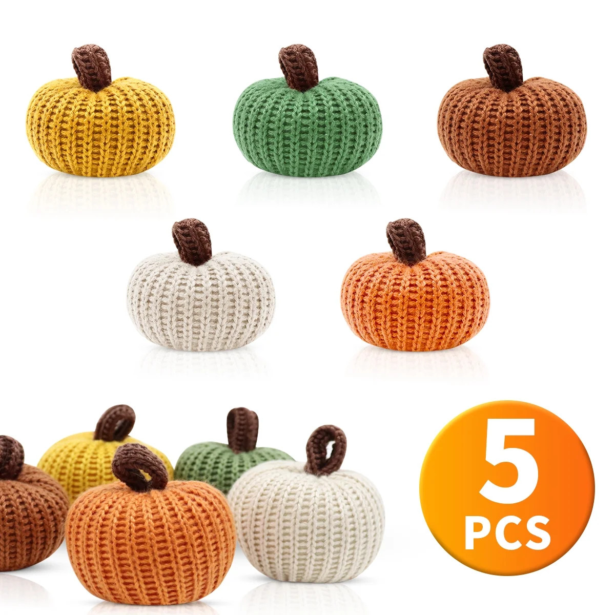 Fall Pumpkin Decor Autumn Knit Pumpkins Mini Crochet Handmade for Farmhouse Thanksgiving Harvest ... | Walmart (US)