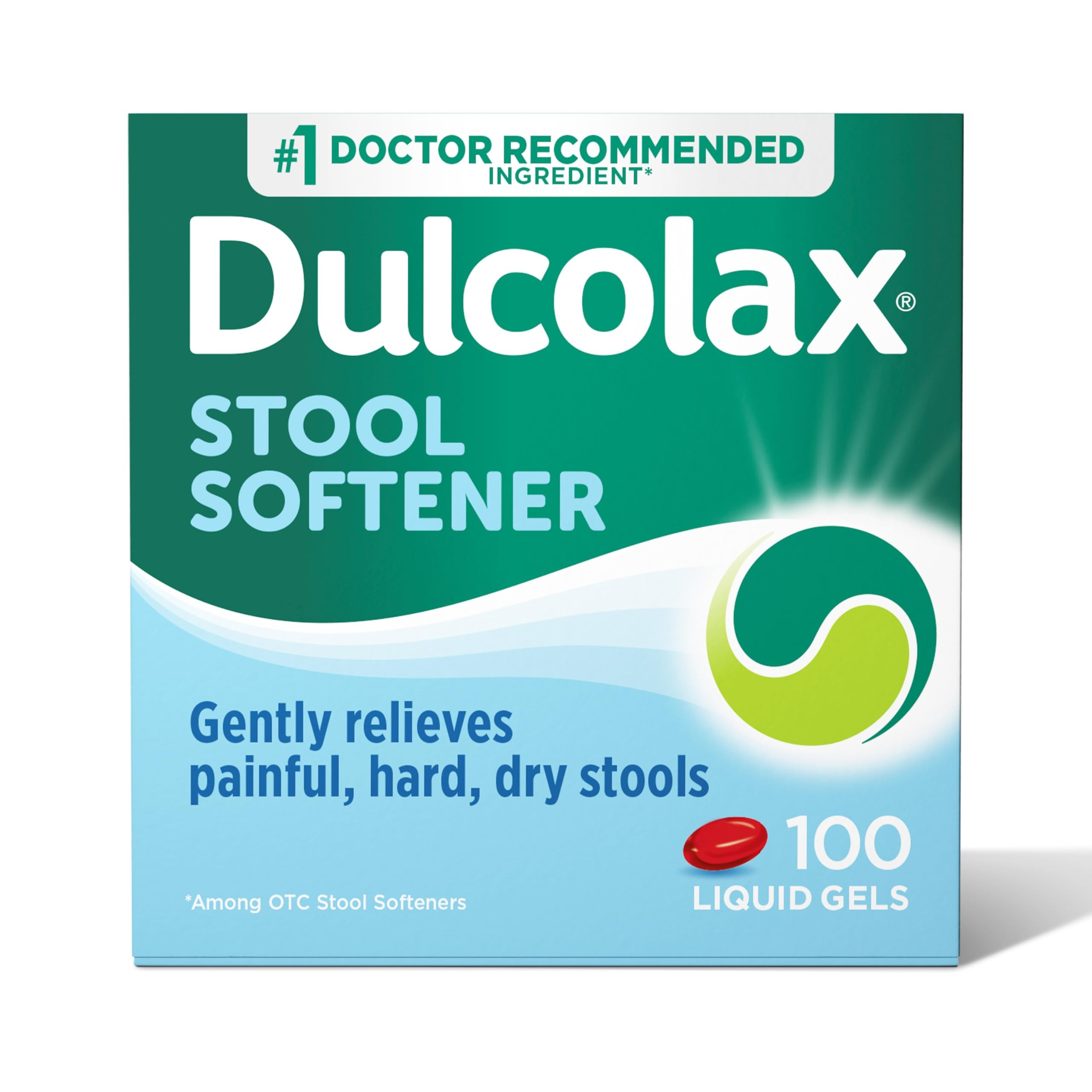 Dulcolax Stool Softener Laxative Liquid Gel Capsules, Gentle Constipation Relief for Hard, Dry St... | Amazon (US)