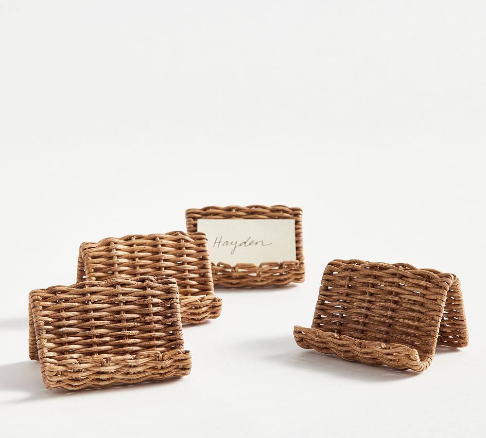 Handwoven Wicker Place Card Holders - Set of 4 | Pottery Barn (US)