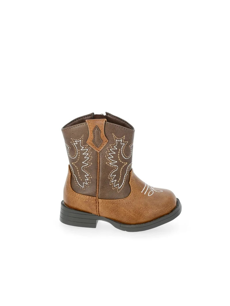 Wonder Nation Baby Boys Faux Leather Western Boots | Walmart (US)