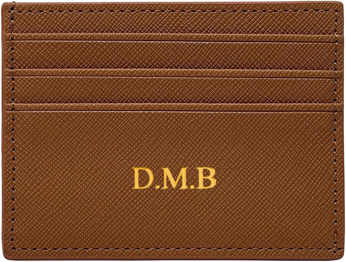 Custom Gold Silver Letters Brick Saffiano Personalisa Credit Card Holder Wallet, PU Leather Ultra... | Amazon (US)