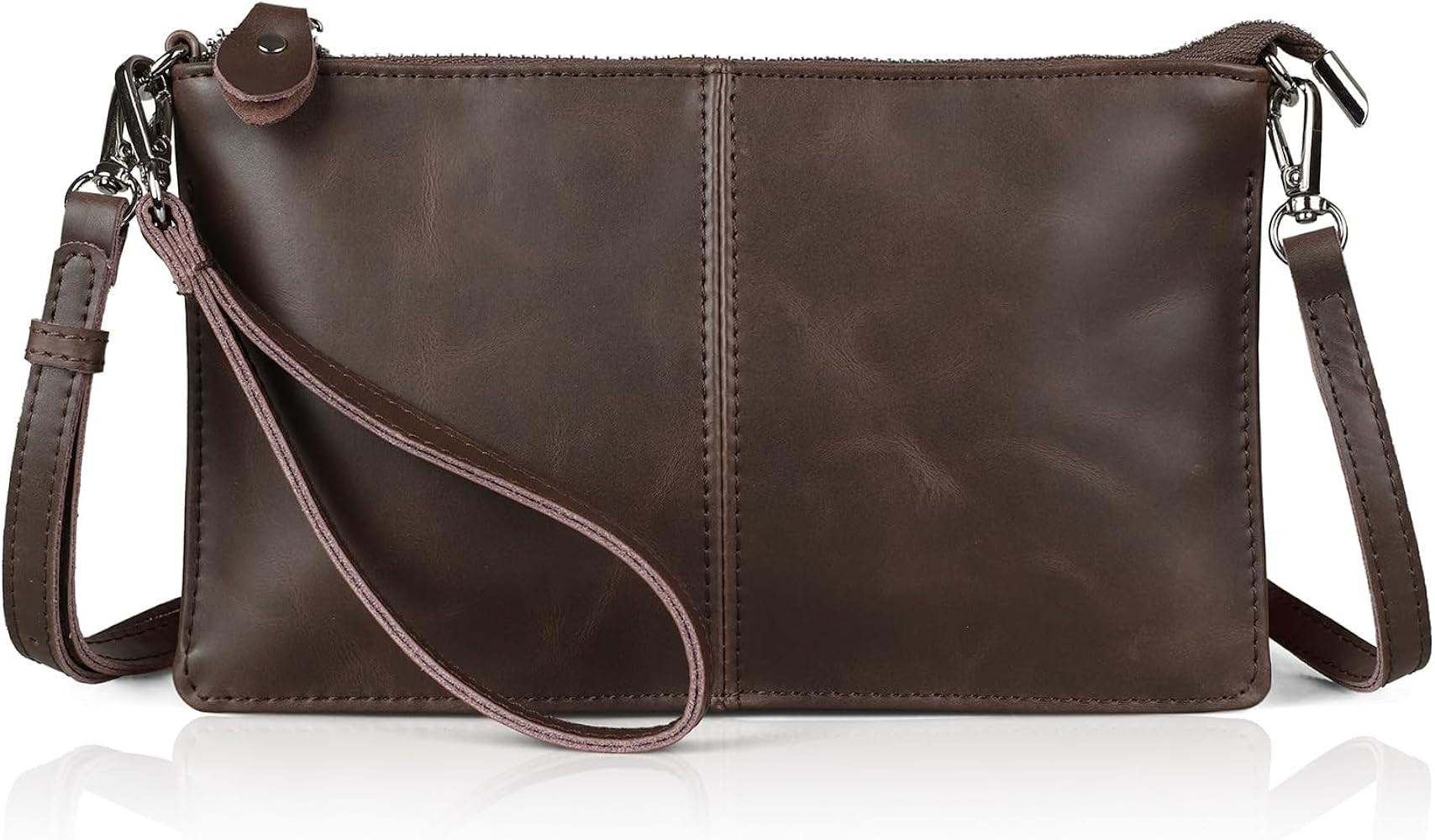 befen Genuine Leather Wristlet Clutch Wallet Purses Small Crossbody Bags Shoulder Handbag for Wom... | Amazon (US)