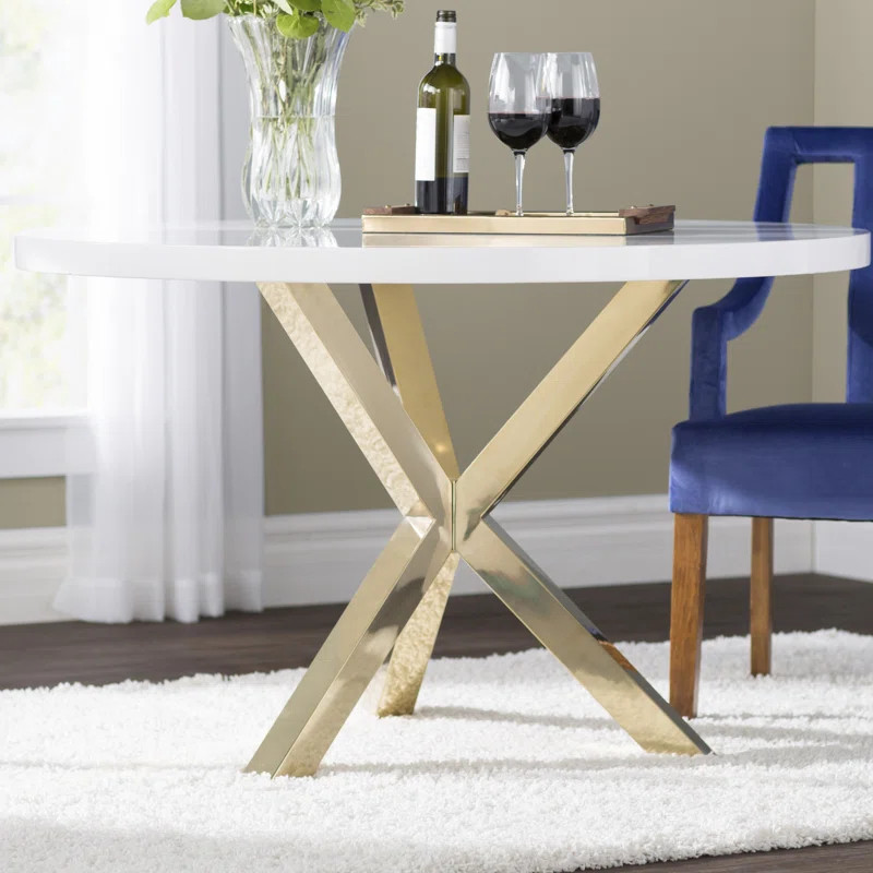 Barcley Round Metal Base Dining Table | Wayfair North America