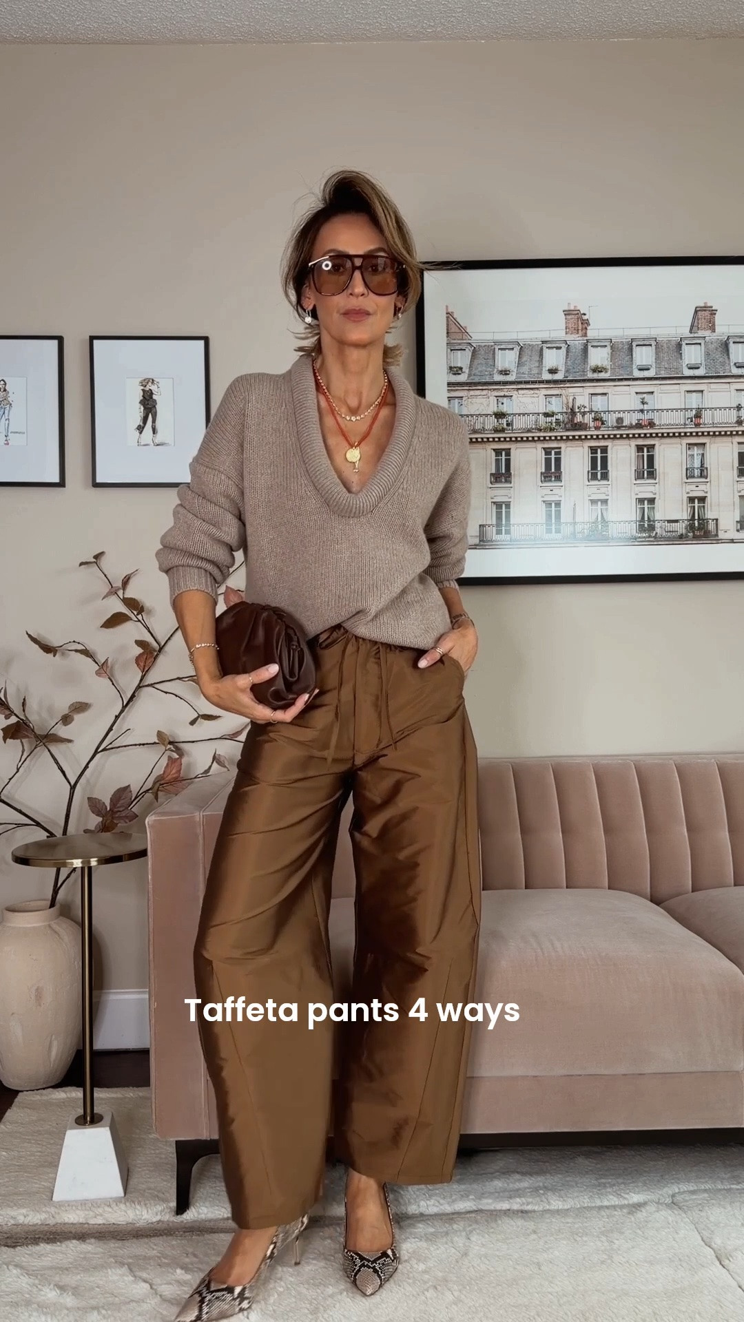 Eyeing taffeta pants? Here are 4 ways I’ll be wearing them now and later. Comment PANTS and I’ll send you all the links 🤎✨ 

Taffeta pants are one of the biggest trends heading into fall, but they’re also one of the easiest to overthink. Hot tip: Treat them like your favorite tailored trousers. Pair them with crisp cotton now, chunky knits later, or keep them casual with a tee and denim jacket. They’re much more versatile than they look! 
Wearing Size 1

#LTKootd #LTKSeasonal #LTKWorkwear