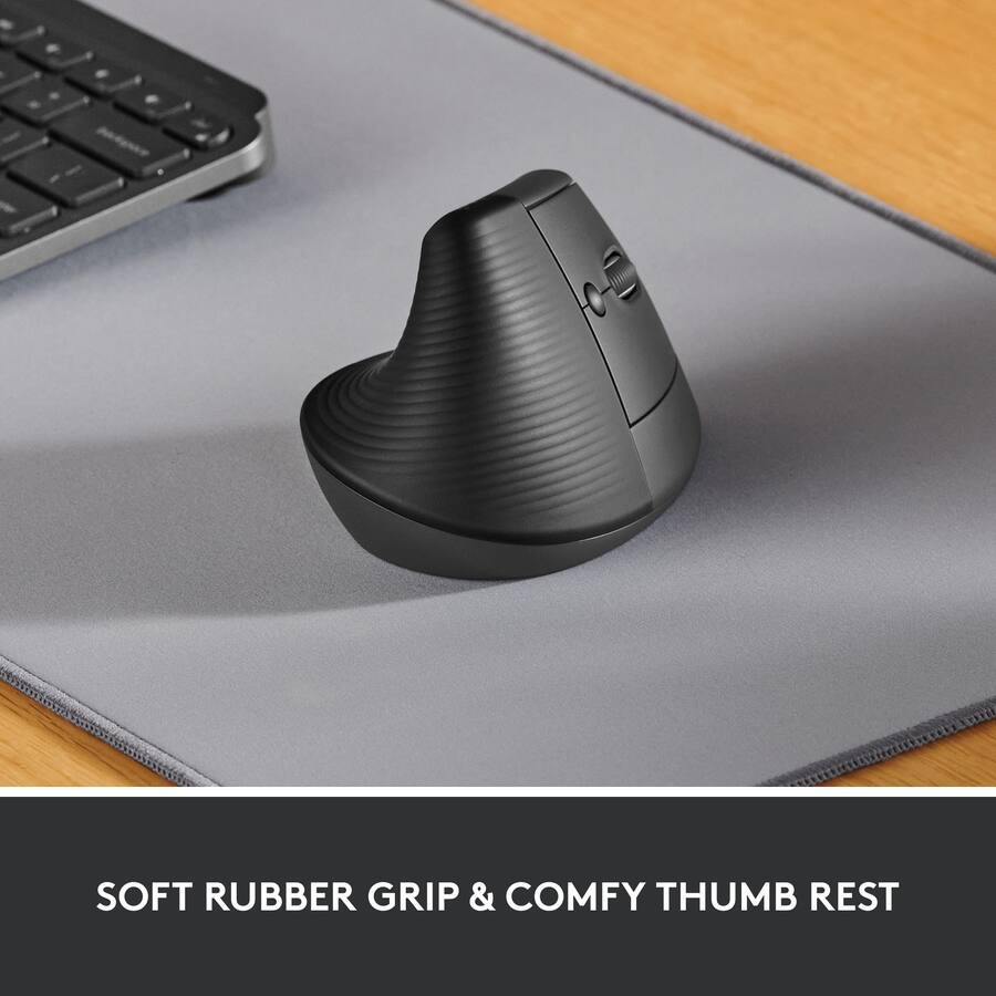 Logitech - Lift Vertical Wireless Optical Ergonomic Mouse with 4 Customizable Buttons - Wireless ... | Best Buy U.S.