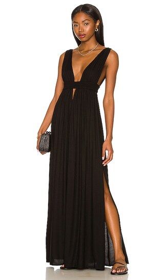 Anjeli Empire Maxi Dress in Black | Revolve Clothing (Global)