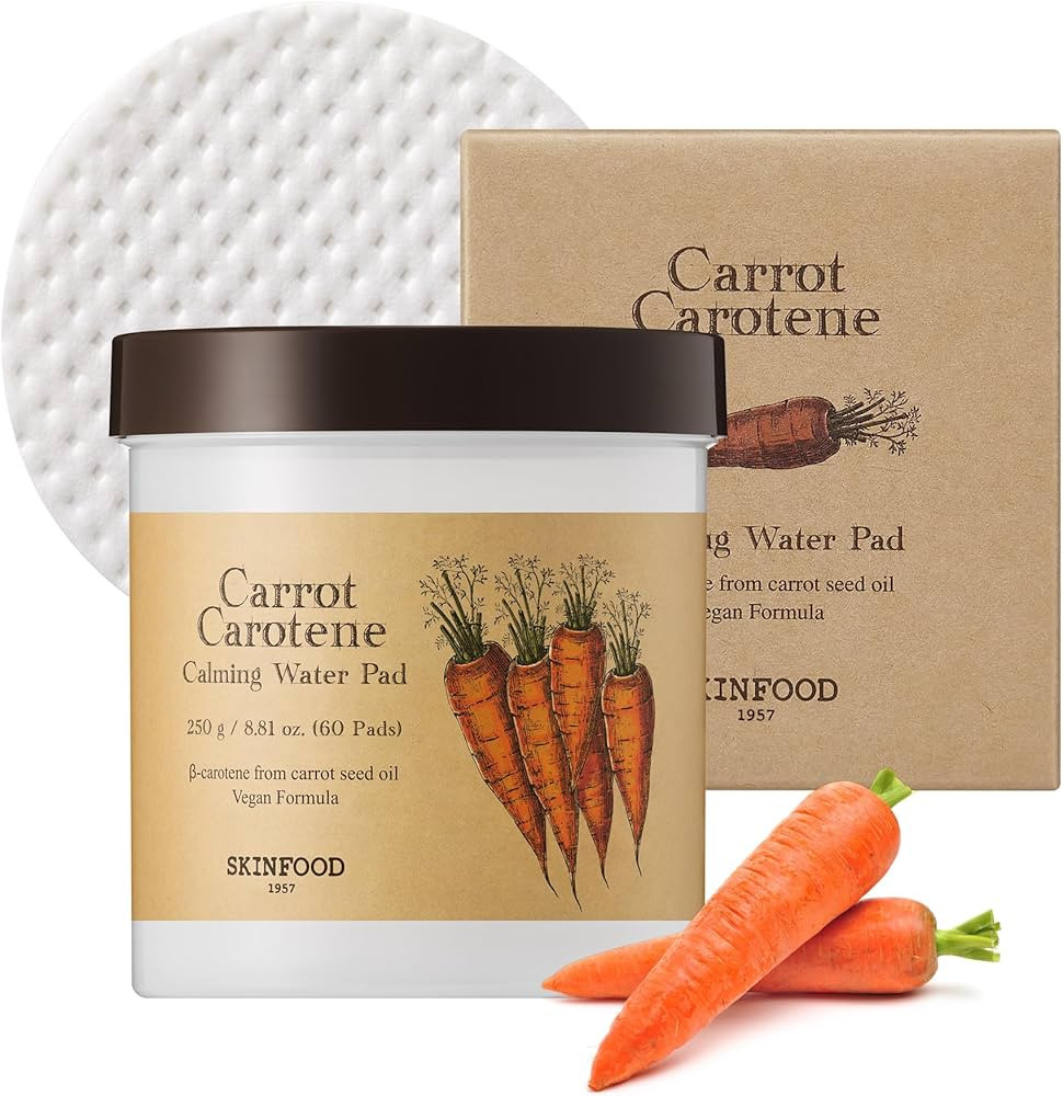 SKINFOOD Carrot Carotene Calming Water Pad 250g (8.81 oz.) 60 Sheets- Redness Relief Soothing Fac... | Amazon (US)