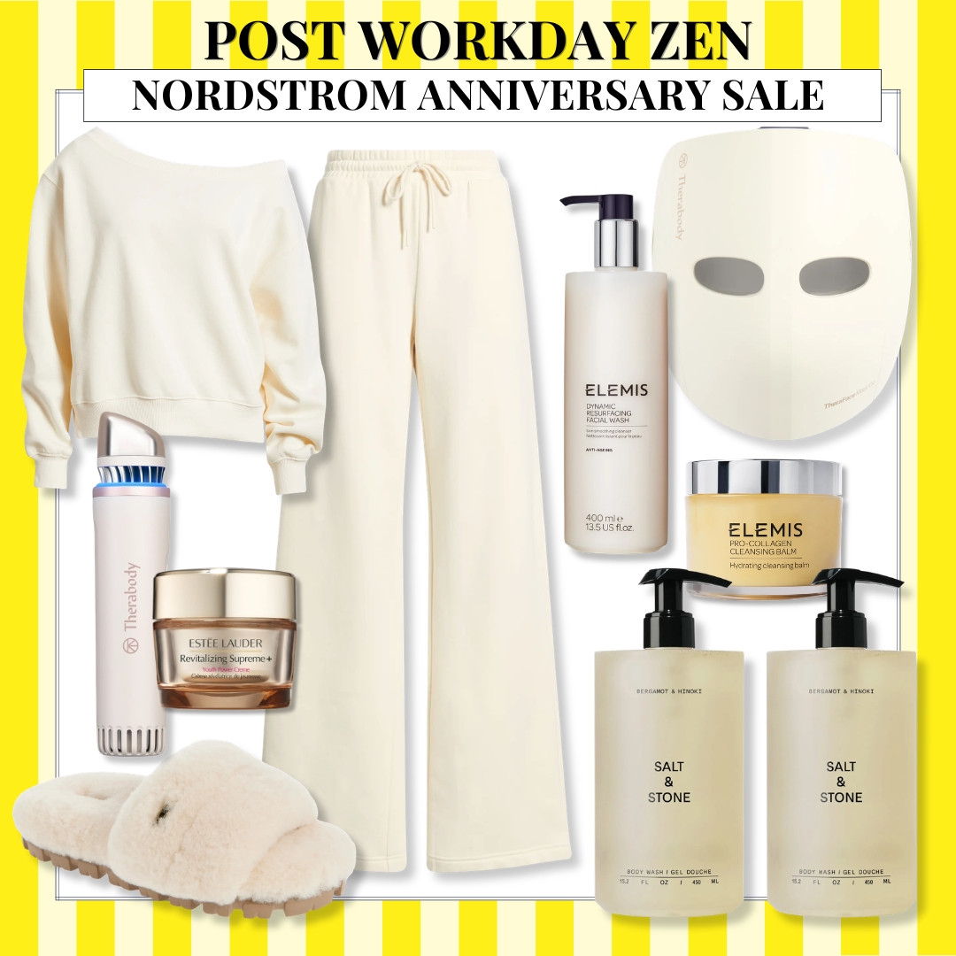 After a long workday, I want the soft clothes on, the skincare out, and absolutely nowhere else to be. This creamy lounge set, plush slippers, LED mask, and a few rich body and face products turn the end of the day into a full reset.

Nordstrom Anniversary Sale, post workday routine, cozy lounge set, wide leg sweatpants, skincare favorites, LED face mask, body care routine, self care night, cozy slippers, evening routine, relaxation essentials, AudrieDollins

#LTKselfcare #LTKHome #LTKdayinmylife