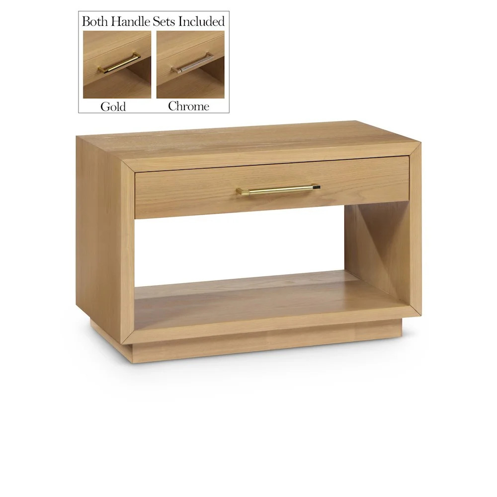 Meridian Furniture Avery Oak Wood Veneer Night Stand | Walmart (US)