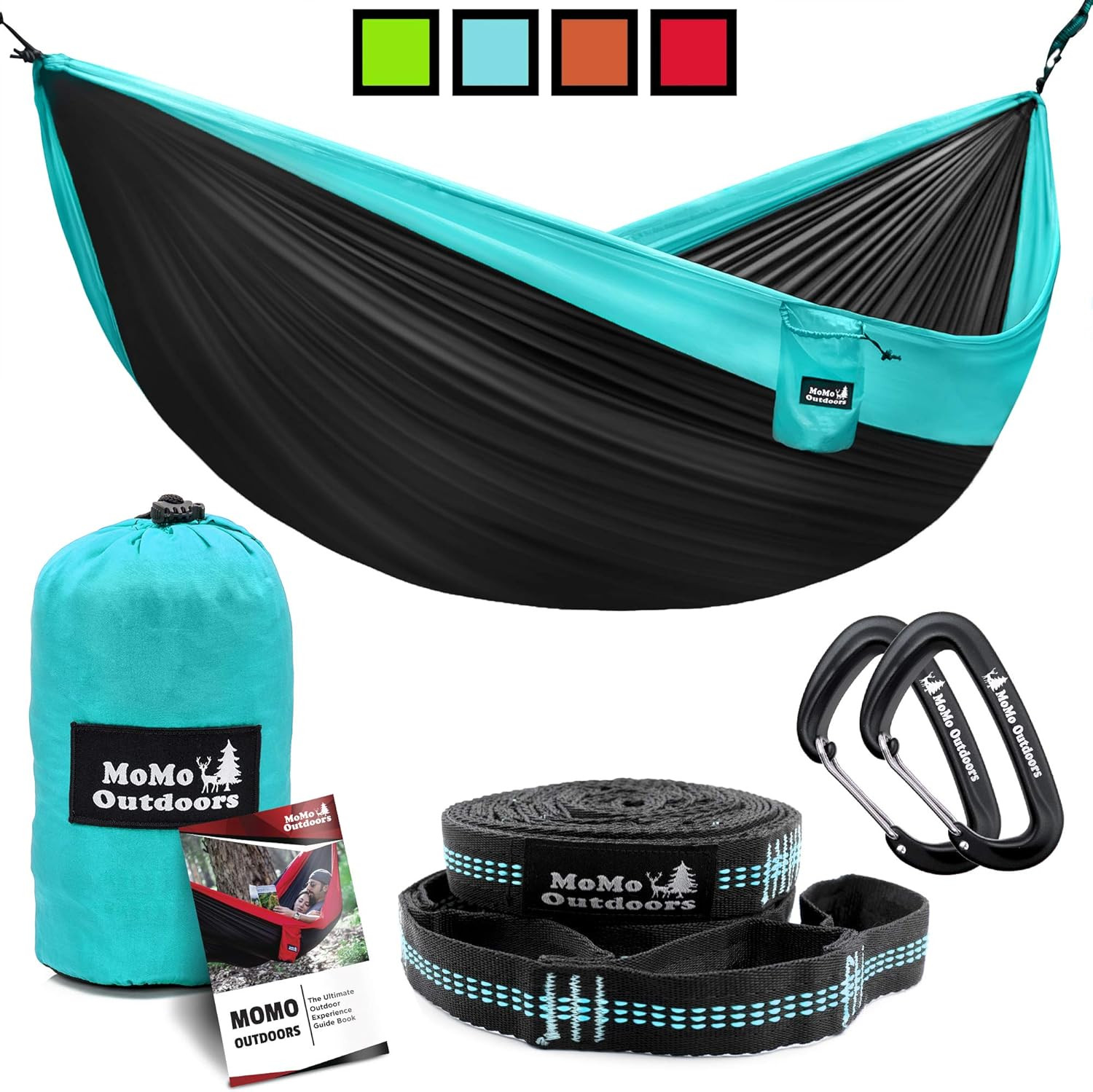 Lightweight Double Camping Hammock - Adjustable Tree Straps & Ultralight Carabiners Included - Tw... | Amazon (US)