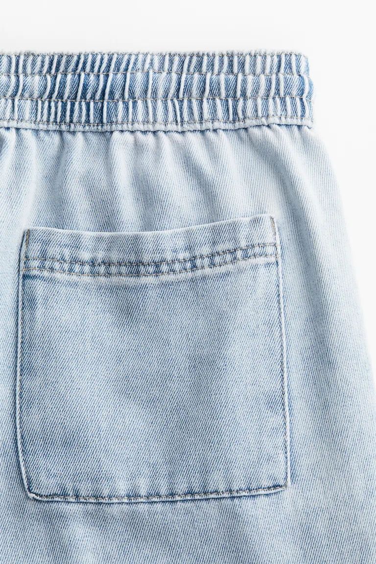 Denim Pull-on Pants - Pale denim blue - Ladies | H&M US | H&M (US + CA)