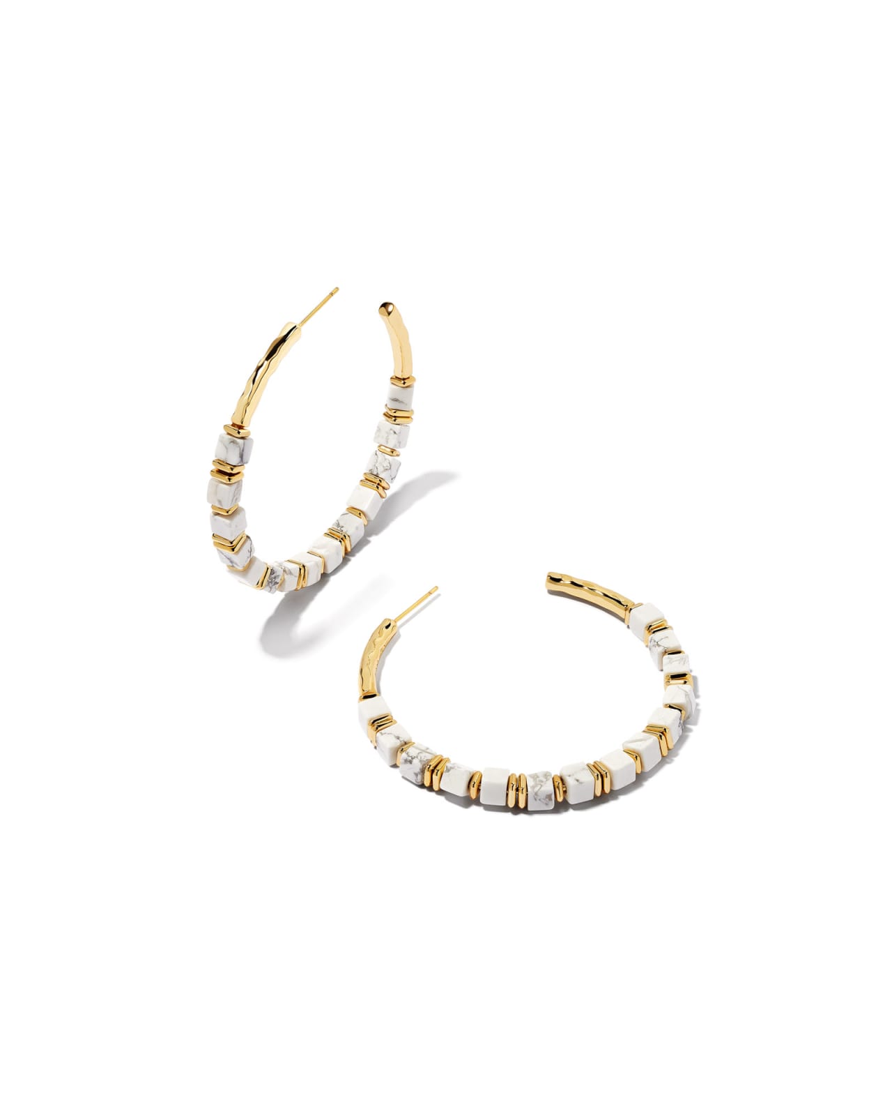 Ember Gold Hoop Earrings in White Howlite | Kendra Scott