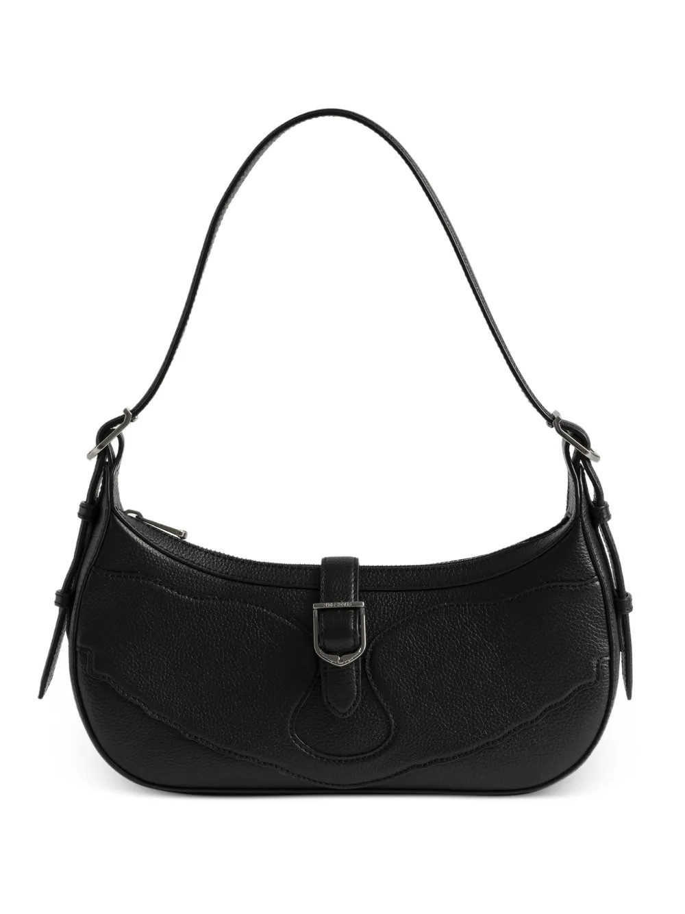 Zadig&Voltaire Moonrise buckle-detail curved shoulder bag - Black | Farfetch Global
