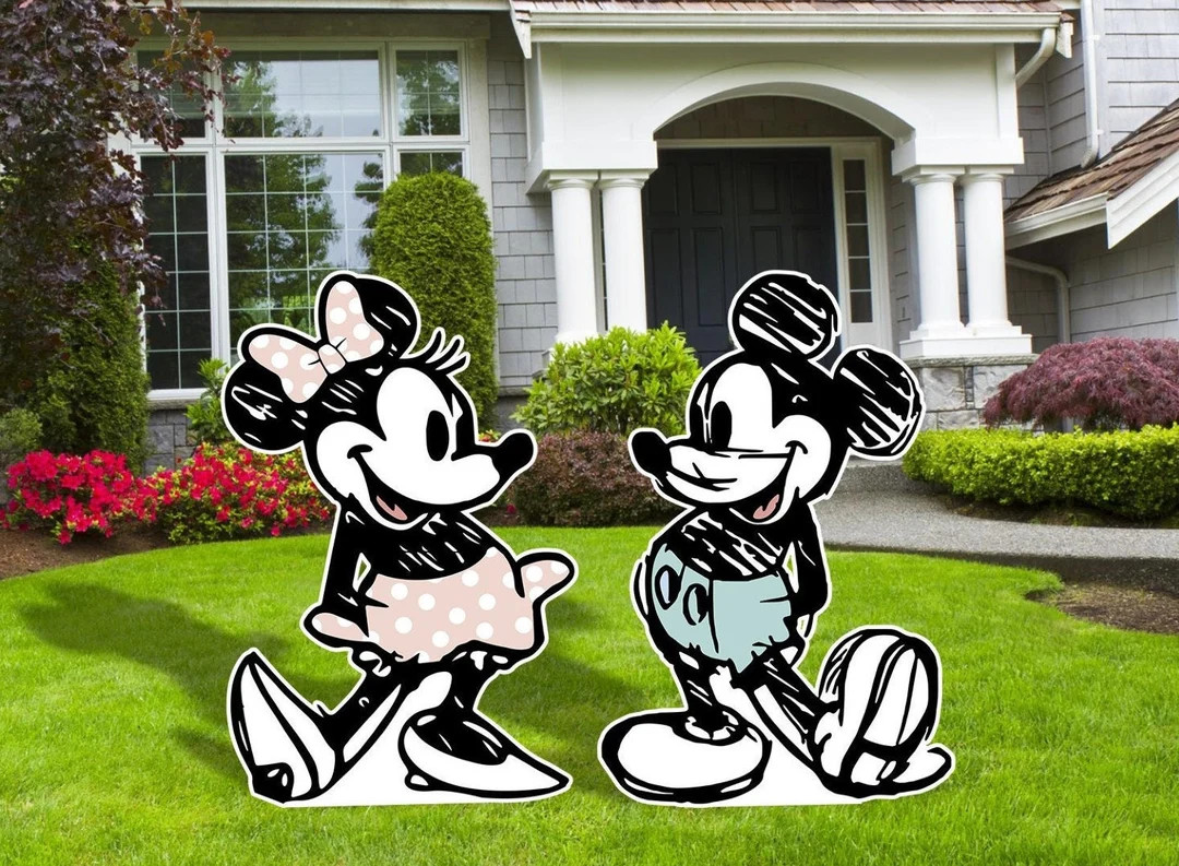 Mickey and Minnie Party Decor Cutouts, Mickey and Minnie Pastel Colors, Outdoo, Birthday Party D... | Etsy (US)