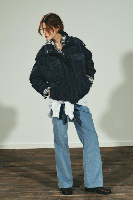 100% SUEDE LEATHER JACKET WITH POCKETS | Zara UK