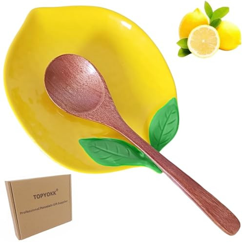 Ceramic Spoon Rest for Stove Top & Kitchen Counter Spoon Holder for Stove & Cooking Spoon Holder for Ladle Cute Coffee Spoon Rest Utensil Rest Spatula Rest, Lemon Kitchen Decor & Accessories (Yellow) | Amazon (US)