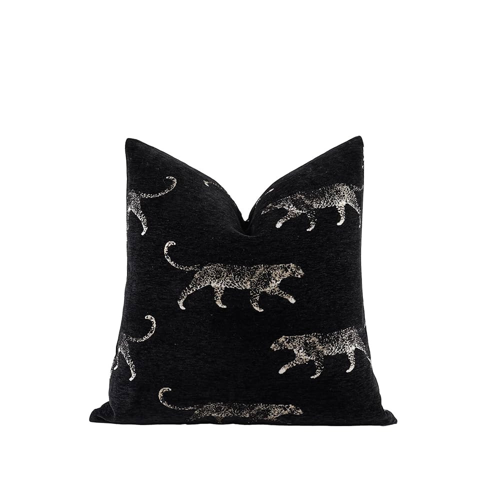 Croker Horse New 20x20'' inches Throw Pillow Cushion Covers - Black Color with Chenille Jacquard ... | Amazon (US)